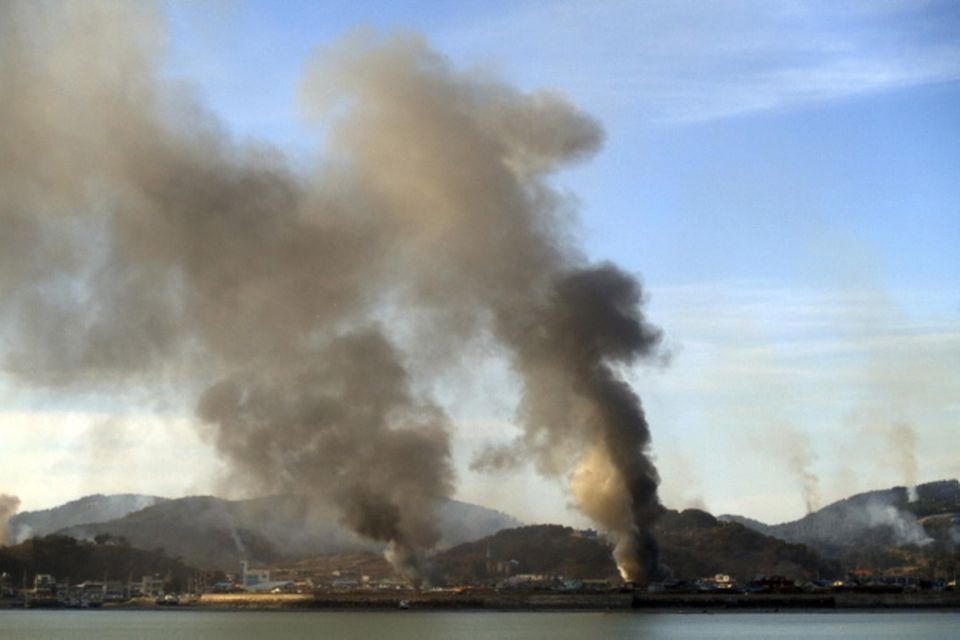 north korea smoke rising