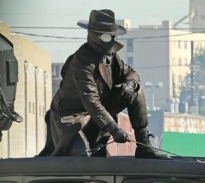 Nicholas Cage in Spider Man Noir Suit